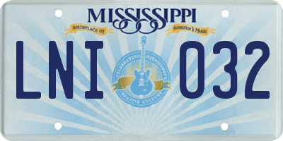 MS license plate LNI032