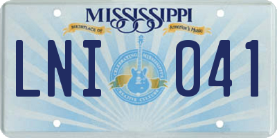 MS license plate LNI041