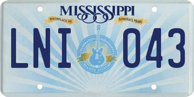 MS license plate LNI043