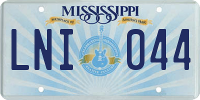 MS license plate LNI044