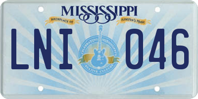 MS license plate LNI046