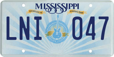 MS license plate LNI047