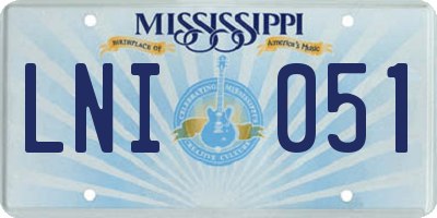 MS license plate LNI051
