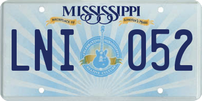 MS license plate LNI052