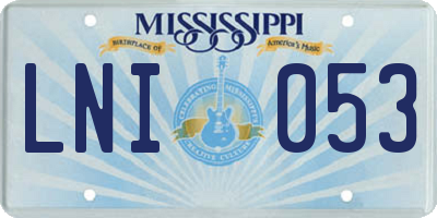 MS license plate LNI053