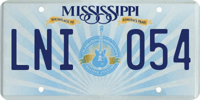 MS license plate LNI054