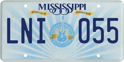 MS license plate LNI055