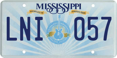 MS license plate LNI057
