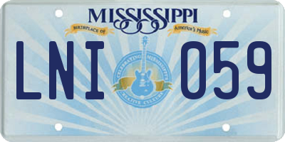 MS license plate LNI059