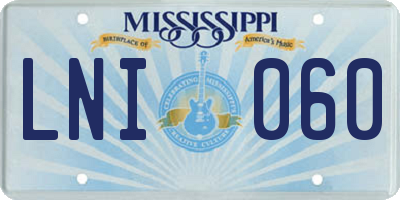 MS license plate LNI060