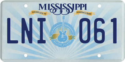 MS license plate LNI061