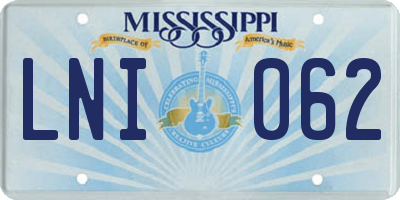 MS license plate LNI062