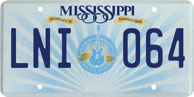 MS license plate LNI064