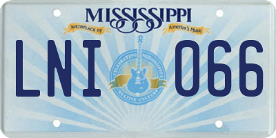 MS license plate LNI066