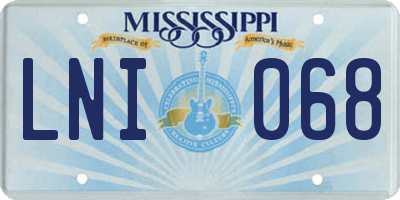 MS license plate LNI068