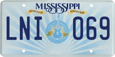 MS license plate LNI069