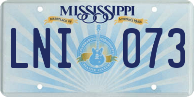 MS license plate LNI073