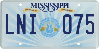 MS license plate LNI075