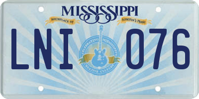 MS license plate LNI076