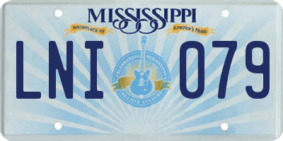 MS license plate LNI079