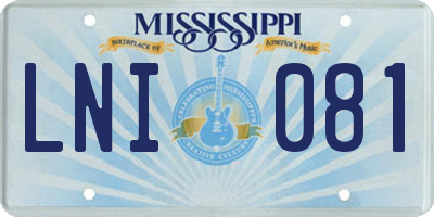 MS license plate LNI081
