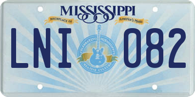 MS license plate LNI082