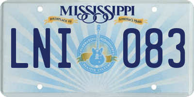 MS license plate LNI083