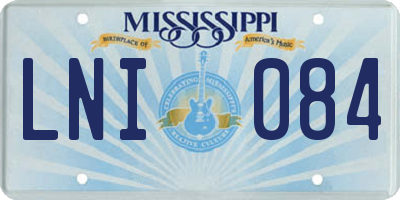 MS license plate LNI084