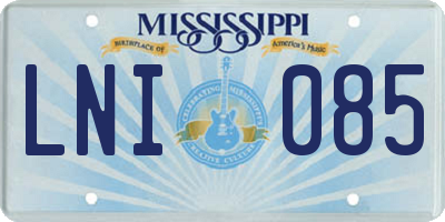 MS license plate LNI085