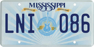 MS license plate LNI086