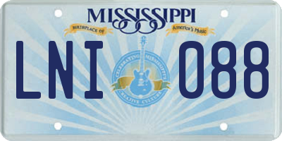 MS license plate LNI088
