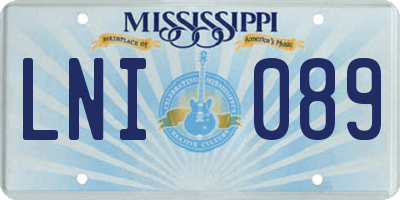 MS license plate LNI089