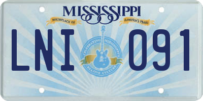 MS license plate LNI091