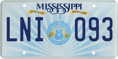 MS license plate LNI093
