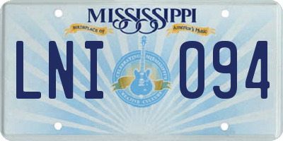 MS license plate LNI094