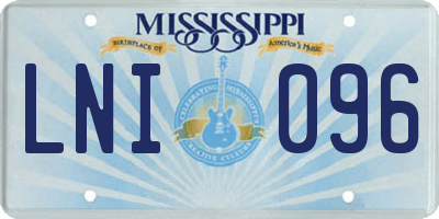 MS license plate LNI096