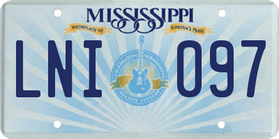 MS license plate LNI097