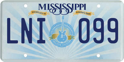 MS license plate LNI099