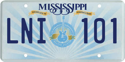 MS license plate LNI101