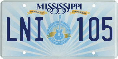 MS license plate LNI105