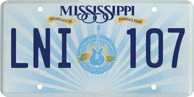 MS license plate LNI107