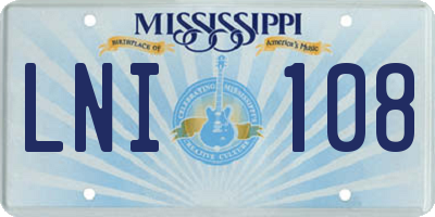 MS license plate LNI108