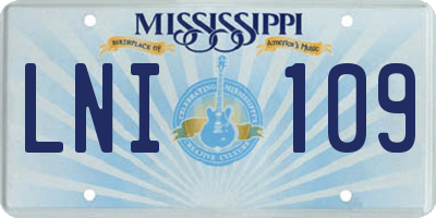 MS license plate LNI109