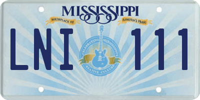 MS license plate LNI111
