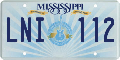 MS license plate LNI112