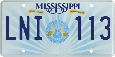 MS license plate LNI113