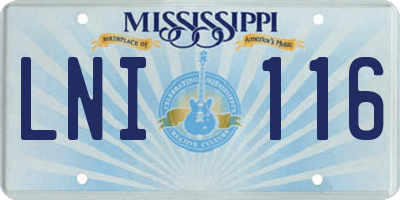 MS license plate LNI116