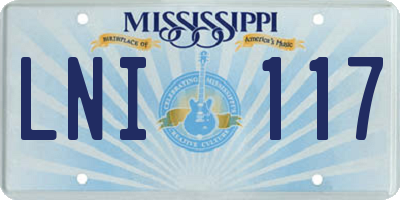 MS license plate LNI117