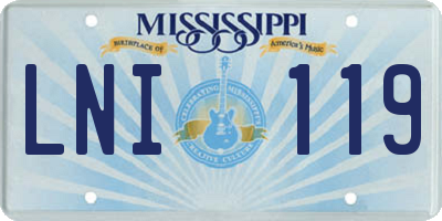 MS license plate LNI119