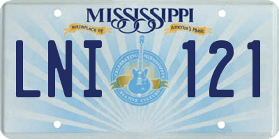 MS license plate LNI121